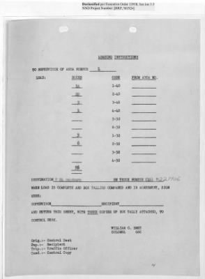 Thumbnail for Records Relating to Operations "Birddog" and "Doorknob" > Loading Instructions, Traffic Officer Copy: Second Allocation (Third Day)