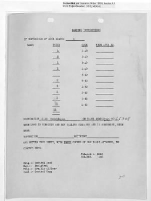 Thumbnail for Records Relating to Operations "Birddog" and "Doorknob" > Loading Instructions, Traffic Officer Copy: Second Allocation (Third Day)