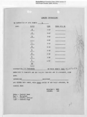 Thumbnail for Records Relating to Operations "Birddog" and "Doorknob" > Loading Instructions, Traffic Officer Copy: Second Allocation (Third Day)