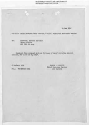 Thumbnail for Records Relating to Operations "Birddog" and "Doorknob" > Office of Military Government U.S. [Omgus] Account No. 10/1973:Monthly Reports