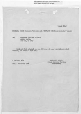 Thumbnail for Records Relating to Operations "Birddog" and "Doorknob" > Office of Military Government U.S. [Omgus] Account No. 10/1973:Monthly Reports