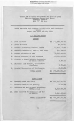 Thumbnail for Records Relating to Operations "Birddog" and "Doorknob" > Office of Military Government U.S. [Omgus] Account No. 10/1973:Monthly Reports