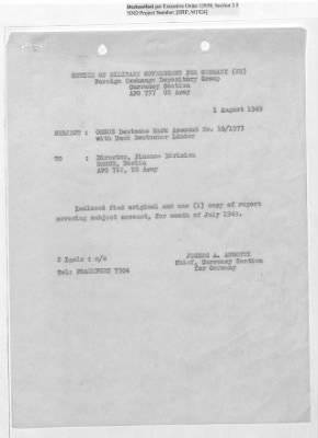 Thumbnail for Records Relating to Operations "Birddog" and "Doorknob" > Office of Military Government U.S. [Omgus] Account No. 10/1973:Monthly Reports