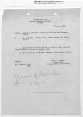 Thumbnail for Records Relating to Operations "Birddog" and "Doorknob" > Office of Military Government U.S. [Omgus] Account No. 10/1973:Monthly Reports