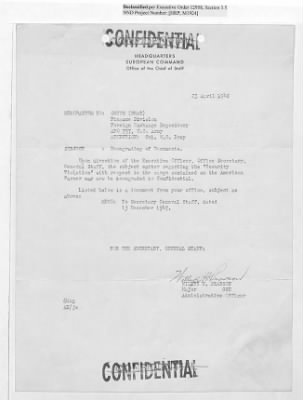 Thumbnail for Records Relating to Operations "Birddog" and "Doorknob" > Operation Proceedoves : Correspondence