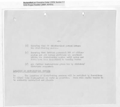 Thumbnail for Records Relating to Operations "Birddog" and "Doorknob" > Report:British Special Movement Instructions