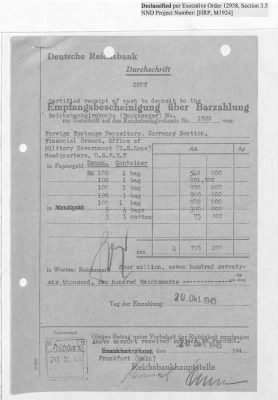 Thumbnail for Records Relating to Operations "Birddog" and "Doorknob" > Shipment Vouchers (Nos. 1/1 - 29/1)