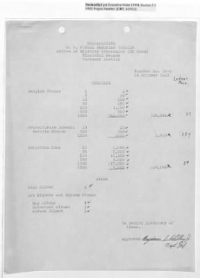 Thumbnail for Records Relating to Operations "Birddog" and "Doorknob" > Shipment Vouchers (Nos. 30/1 - 77/1)