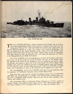 Thumbnail for USS Cotten (DD-669) > 1953