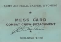 Thumbnail for William B. Briggs Mess Card