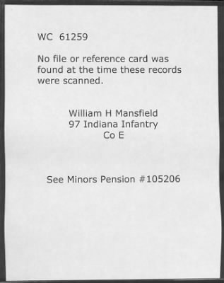 Thumbnail for Company E > Mansfield, William H (WC61259)