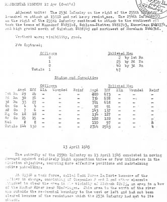 History of the 255th Infantry Regiment > 255th Inf Reg Operational Reports Hist