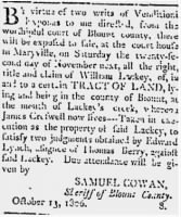 Thumbnail for Wm Lackey 1806 Sheriff's Property Sale.JPG