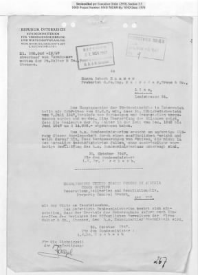 Thumbnail for Reports on Trusteeships > Sch 141a Dipl. Ing. C. Walter & Co.: Correspondence