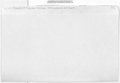 Thumbnail for Reports on Trusteeships > Sch 373 Property Of Prinz Von Croy'sche: Correspondence And Report