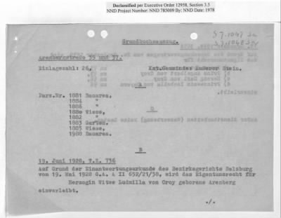 Thumbnail for Reports on Trusteeships > Sch 373 Property Of Prinz Von Croy'sche: Correspondence And Report