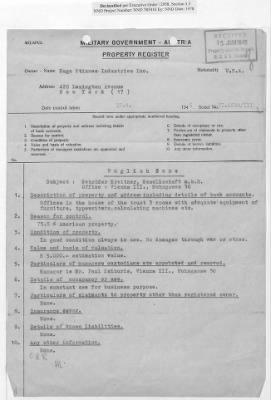 Thumbnail for Cases and Reports Relating to Property and Equipment Released by Vienna Area Command (VAC) to the Austrian Government > V1.0291/III Hugo Stinnes Industries Inc.