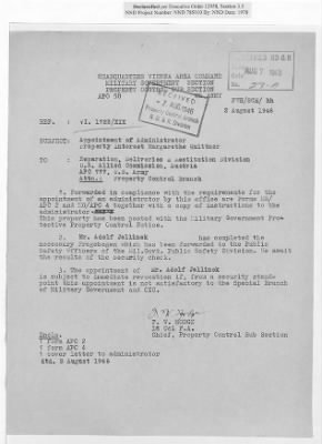 Thumbnail for Cases and Reports Relating to Property and Equipment Released by Vienna Area Command (VAC) to the Austrian Government > V1.1723/XIX Margarethe Quittner