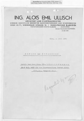 Thumbnail for Cases and Reports Pertaining to Property Administered by the Vienna Area Command (VAC) > PC/V/II/81 Herman And Rachela Wenkart