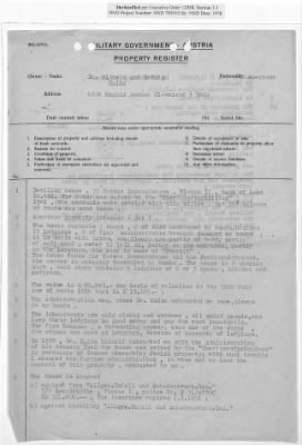 Thumbnail for Cases and Reports Pertaining to Property Administered by the Vienna Area Command (VAC) > PC/V/II/82 William And Hedwig Kulka