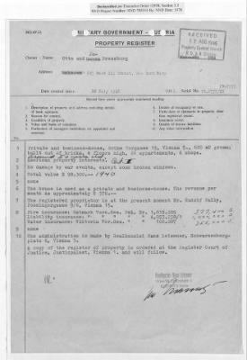 Thumbnail for Cases and Reports Relating to Property and Equipment Released by Vienna Area Command (VAC) to the Austrian Government > V1.1757/IX Otto And Johanna Pressburg