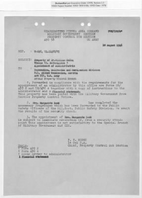 Thumbnail for Cases and Reports Pertaining to Property Administered by the Vienna Area Command (VAC) > PC/V/II/82 William And Hedwig Kulka