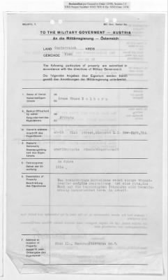 Thumbnail for Cases and Reports Pertaining to Property Administered by the Vienna Area Command (VAC) > PC/V/II/104 William And Irene Holborn