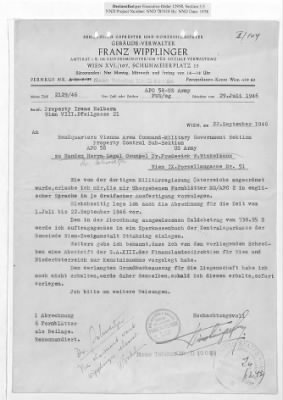 Cases and Reports Pertaining to Property Administered by the Vienna Area Command (VAC) > PC/V/II/104 William And Irene Holborn