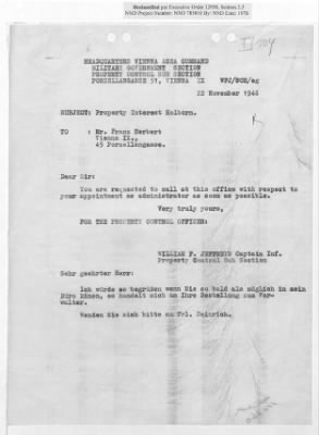 Cases and Reports Pertaining to Property Administered by the Vienna Area Command (VAC) > PC/V/II/104 William And Irene Holborn