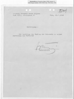 Cases and Reports Pertaining to Property Administered by the Vienna Area Command (VAC) > PC/V/II/104 William And Irene Holborn