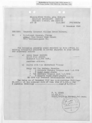 Cases and Reports Pertaining to Property Administered by the Vienna Area Command (VAC) > PC/V/II/104 William And Irene Holborn