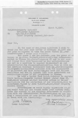 Cases and Reports Pertaining to Property Administered by the Vienna Area Command (VAC) > PC/V/II/104 William And Irene Holborn