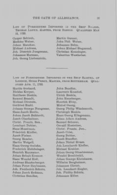 Volume XVII > Names of Foreigners who took the Oath of Allegiance, 1727-1775.