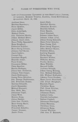 Thumbnail for Volume XVII > Names of Foreigners who took the Oath of Allegiance, 1727-1775.