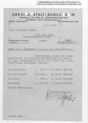 Thumbnail for Cases and Reports Pertaining to Property Administered by the Vienna Area Command (VAC) > PC/V/IX/100 Ronald Caroll (Bronislav Goldman) (January 1947-February 1948)