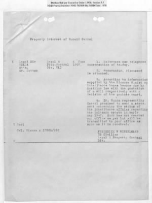 Thumbnail for Cases and Reports Pertaining to Property Administered by the Vienna Area Command (VAC) > PC/V/IX/100 Ronald Caroll (Bronislav Goldman) (January 1947-February 1948)