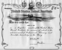 Thumbnail for US Naval Institute Certificate