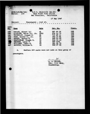 Salamonie (AO-26) > 1947