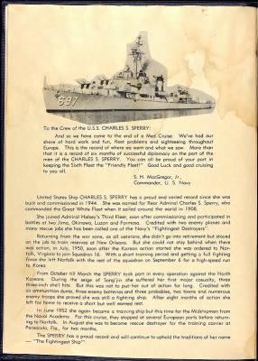 Thumbnail for USS Charles S Sperry (DD-697) > 1953