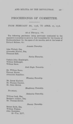 Thumbnail for Volume XIV > Muster Rolls and Papers Relating to the Associators and Militia of the County of Northumberland.