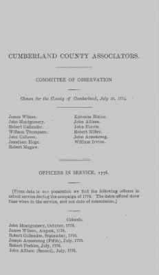 Thumbnail for Volume XIV > Muster Rolls and Papers Relating to the Associators and Militia of the County of Cumberland.