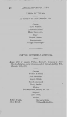 Thumbnail for Volume XIV > Muster Rolls and Papers Relating to the Associators and Militia of the county of York.