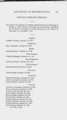 Volume XIV > Muster Rolls and Papers Relating to the Associators and Militia of the county of York.