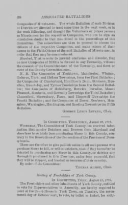 Volume XIV > Muster Rolls and Papers Relating to the Associators and Militia of the county of York.