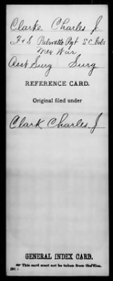 Thumbnail for Charles J > Clarke, Charles J (Asst Surg)