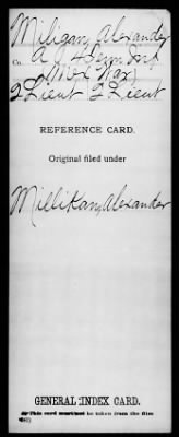 Thumbnail for Alexander > Miligan, Alexander (2 Lieut)