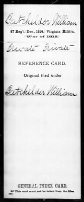 Thumbnail for William > Batcheldor, William (Pvt)