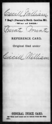 Thumbnail for William > Cecill, William (Pvt)