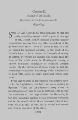 Thumbnail for Volume VI > Joseph Ritner. Governor of the Commonwealth. 1835-1839.