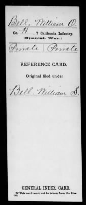 Thumbnail for William O > Bell, William O (Pvt)